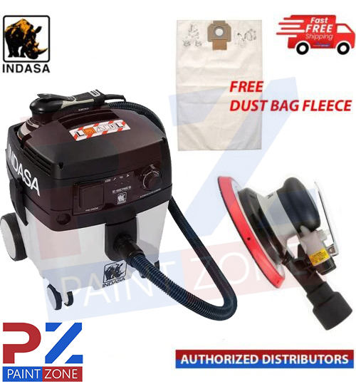INDASA A-SERIES Air Sander 150mm & DUST EXTRATION COMPLETE PACKAGE 30LT W/ HOSE